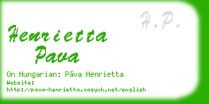 henrietta pava business card